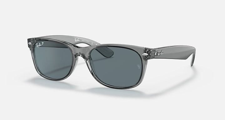 Ray-Ban New Wayfarer sunglasses with silver-gray frame and dark gray lenses