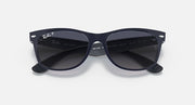 Ray-Ban New Wayfarer sunglasses with dark frame and dark tinted lenses