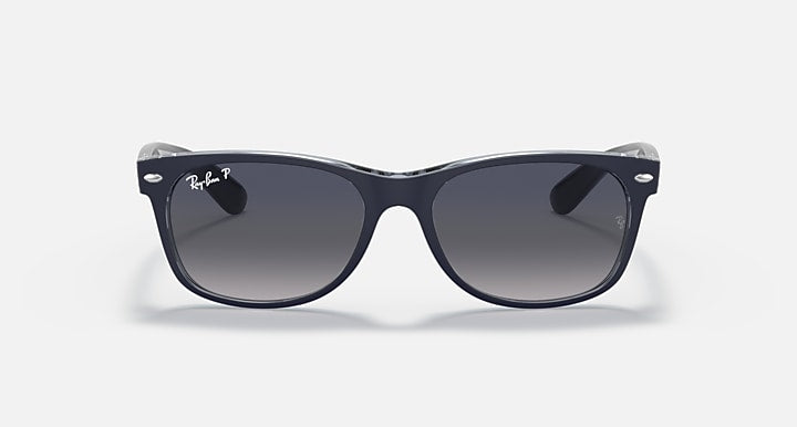 Ray-Ban New Wayfarer sunglasses with dark blue frame and dark lenses