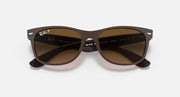 Ray-Ban New Wayfarer RB2132 sunglasses with dark frame and brown gradient lenses