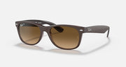 Ray-Ban New Wayfarer RB2132 brown gradient sunglasses with dark acetate frame