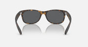 Ray-Ban RB2132 Wayfarer sunglasses, tortoise frame, dark lenses, straight-on front