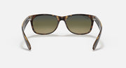 Ray-Ban sunglasses with clear-tortoise frame and olive lenses, front view
