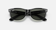Ray-Ban Wayfarer RB2132 sunglasses, tortoise-toned frame, dark green lenses