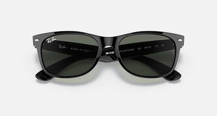 Ray-Ban Wayfarer RB2132 sunglasses, tortoise-toned frame, dark green lenses