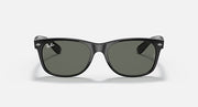 Ray-Ban Wayfarer RB2132 sunglasses, black frame, dark green lenses, front view