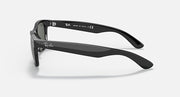 Ray-Ban Wayfarer RB2132 sunglasses, black frame with logo, side profile