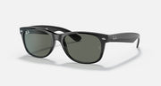 Ray-Ban Wayfarer RB2132 sunglasses, black frame, dark green lenses