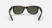 Ray-Ban Wayfarer RB2132 sunglasses, tortoise frame, dark green lenses, front view