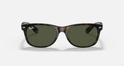 Ray-Ban Wayfarer RB2132 sunglasses, tortoise frame, dark green lenses, front view