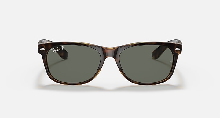 Wayfarer RB2132 sunglasses with dark tortoise frames and gray lenses