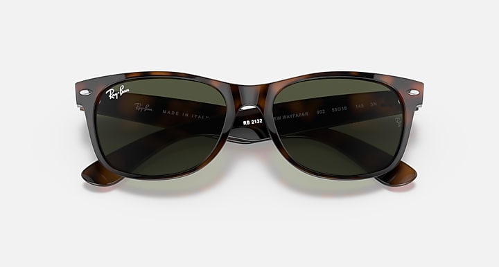 New Wayfarer sunglasses with tortoise frame and dark brown gradient lenses