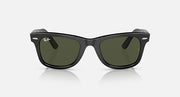 Ray-Ban Wayfarer sunglasses, black frame with dark green lenses