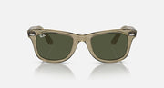 Ray-Ban Wayfarer sunglasses, front view olive frames with dark green lenses