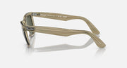 Ray-Ban Wayfarer sunglasses, translucent olive frame side view