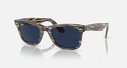 Ray-Ban Wayfarer sunglasses, tortoise frames with dark blue lenses