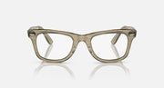 Ray-Ban Wayfarer sunglasses, front view olive frames with clear lenses