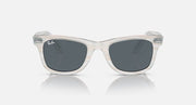 Ray-Ban Wayfarer sunglasses, clear frame with dark gray lenses, front view