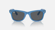 Ray-Ban Wayfarer sunglasses, cobalt-blue frame with dark square lenses