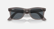 Ray-Ban Wayfarer sunglasses with black frame and dark lenses