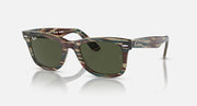 Ray-Ban Wayfarer sunglasses with green lenses and multitone tortoise-style frame