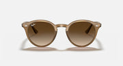 Light Havana round sunglasses with brown lenses