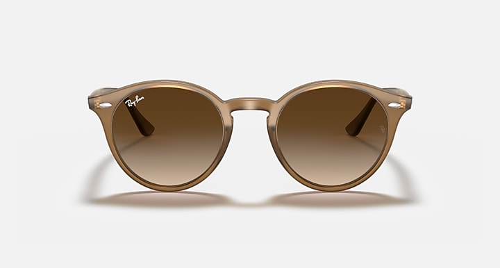 Light Havana round sunglasses with brown lenses