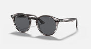 Ray-Ban round tortoiseshell sunglasses with dark gray lenses and slim metal temples