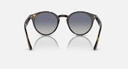 Ray-Ban round sunglasses with tortoiseshell frame and blue-grey gradient lenses