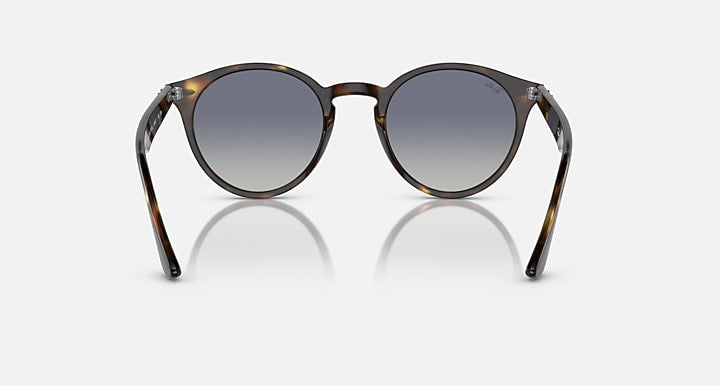 Ray-Ban round sunglasses with tortoiseshell frame and blue-grey gradient lenses