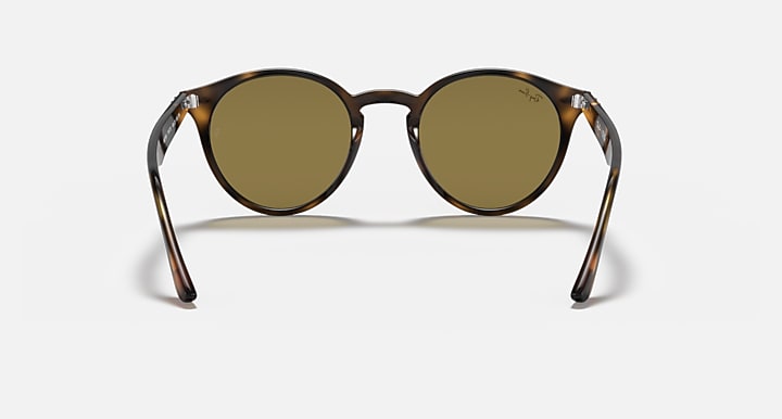 Ray-Ban round sunglasses with tortoiseshell frame and olive-brown lenses, front view