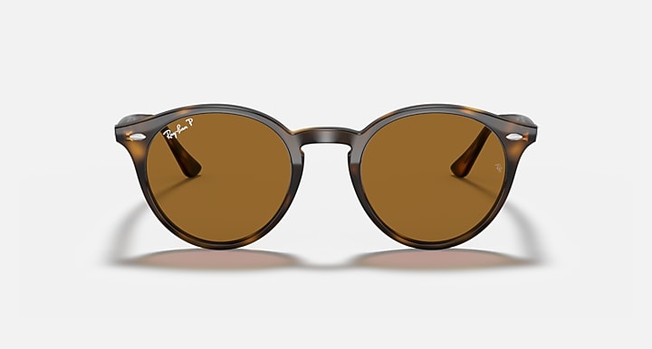 Ray-Ban round sunglasses with light tortoiseshell frame and brown-olive lenses
