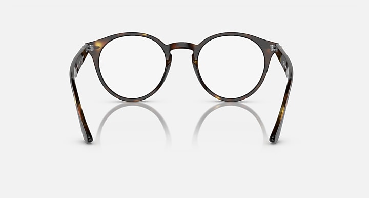 Ray-Ban round tortoiseshell sunglasses with clear lenses and sculpted temple arms