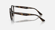 Ray-Ban tortoiseshell sunglasses side view with green-tinted lenses and metal temple arm