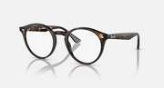 Ray-Ban round tortoiseshell sunglasses with clear lenses and slim metal temples