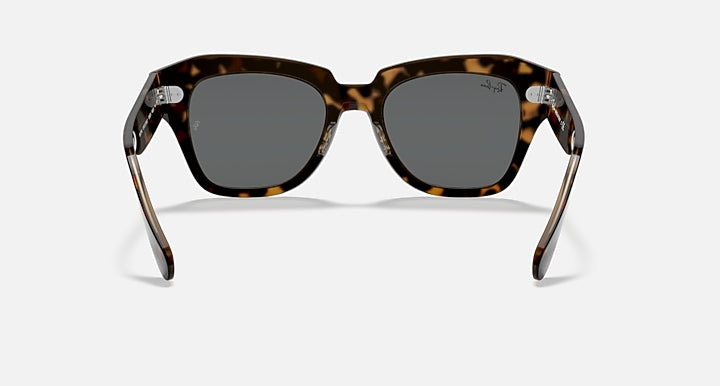 RB2186 sunglasses with tortoiseshell frames and dark lenses, front view