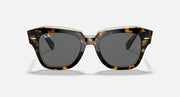 RB2186 sunglasses with tortoiseshell frames and dark lenses, wide front view