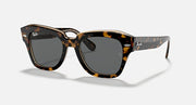RB2186 sunglasses with tortoiseshell frames and dark lenses, front view