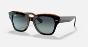 Ray-Ban State Street RB2186 sunglasses, warm brown/orange frame with blue lenses