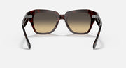 Ray-Ban State Street sunglasses front view with tortoiseshell frame and dark lenses
