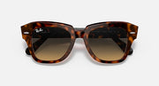 Ray-Ban State Street sunglasses with tortoiseshell frame and tan gradient lenses