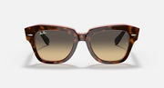 Ray-Ban State Street sunglasses with tortoiseshell frame and warm brown lenses