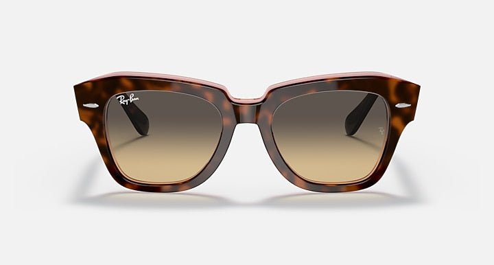 Ray-Ban State Street sunglasses with tortoiseshell frame and warm brown lenses