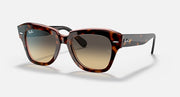 Ray-Ban State Street sunglasses with tortoiseshell frame and brown gradient lenses