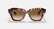 Tortoise square-frame sunglasses with brown lenses, front view.
