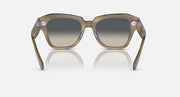Ray-Ban State Street RB2186 sunglasses front view, brown frame with smoky dark lenses