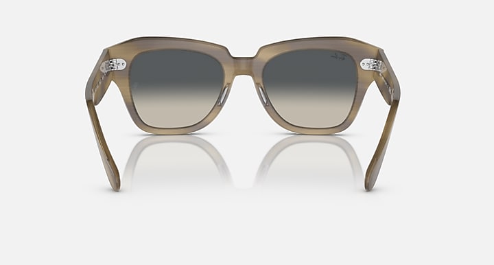 Ray-Ban State Street RB2186 sunglasses front view, brown frame with smoky dark lenses
