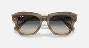 Ray-Ban State Street RB2186 sunglasses front view, dark brown frame with dark lenses