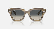 Ray-Ban State Street RB2186 sunglasses front view, brown frame with dark tinted lenses
