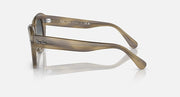 Ray-Ban State Street RB2186 sunglasses side view, brown translucent frame with dark lenses